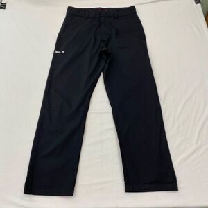 Tesla Pants Mens 32x30 Black Straight Leg Embroidered Spellout Authentic